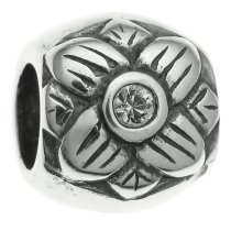 Sterling Silver Sunflower CZ crystal focal Sun Flower Bead Charm for Pandora Troll Chamilia Biagi European Jewelry