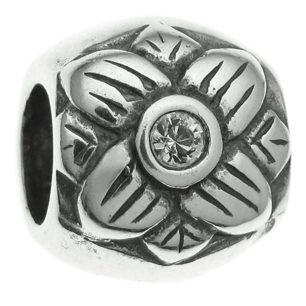 Sterling Silver Sunflower CZ crystal focal Sun Flower Bead Charm for Pandora Troll Chamilia Biagi European Jewelry