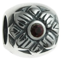 Sterling Silver Sun flower Siam Red CZ crystal Bead Charm for Pandora Troll Chamilia Biagi European Jewelry