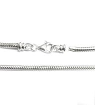 Sterling Silver 3mm CAPRICE SNAKE BRACELET for Bead Charm of Pandora Troll Chamilia Biagi European Jewelry 7.5″