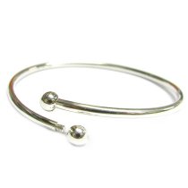Sterling Silver Flex Bangle Cuff Caprice Bracelet with Screw End for European Bead Charms