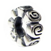 Sterling Silver Flower Rose Bead for Pandora Troll European Charm Bracelets