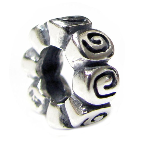 Sterling Silver Flower Rose Bead for Pandora Troll European Charm Bracelets