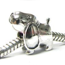 Sterling silver Cute Long Ear Puppy Bead for Pandora Troll European Charm Bracelets