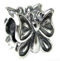 Sterling silver Butterfly Bead for Pandora Troll European Charm Bracelets