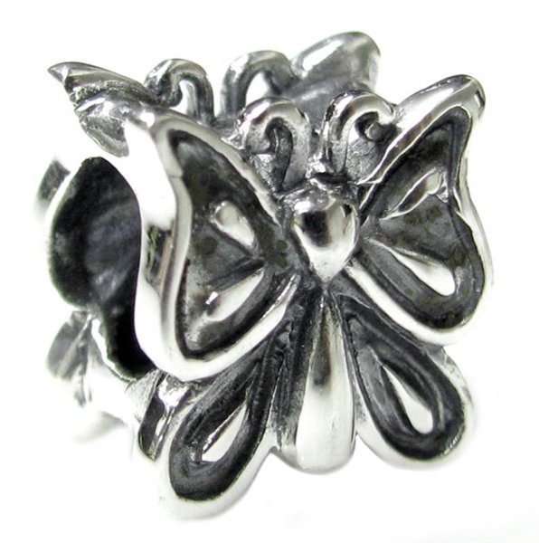 Sterling silver Butterfly Bead for Pandora Troll European Charm Bracelets