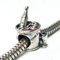 1x Sterling silver Champagne Wine Drink Bead for European Charm Bracelets