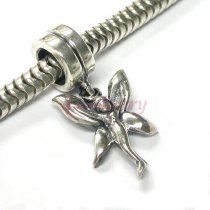 Sterling silver Butterfly Fairy Flower Angel Dangle Bead for Pandora Troll European Charm Bracelets