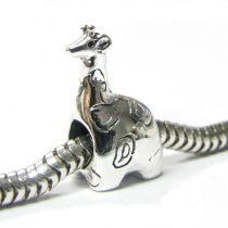Sterling silver Giraffe Animal Bead for Pandora Troll European Charm Bracelets