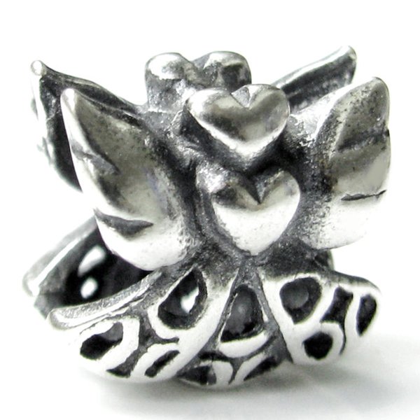Sterling silver Heart Love Angel Bead for Pandora Troll European Charm Bracelets