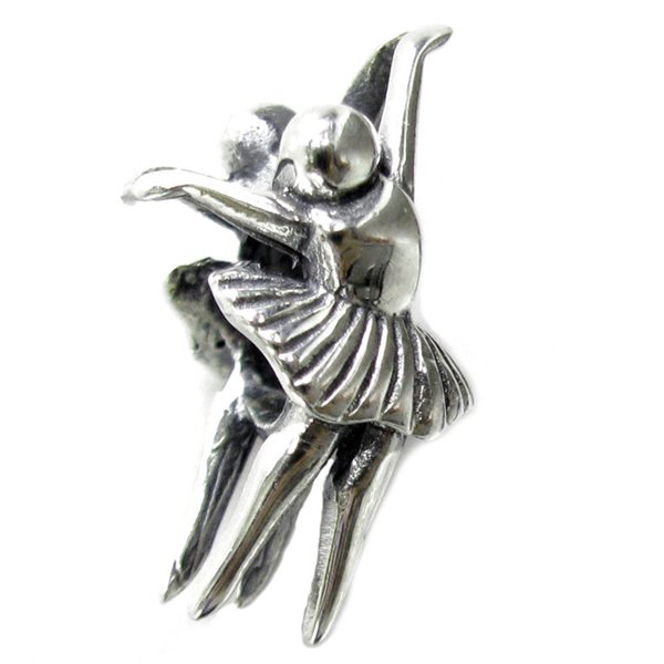 Sterling silver Ballet Dancer Ballerina Bead for Pandora Troll European Charm Bracelets