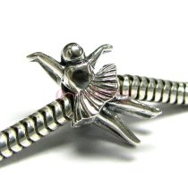 Sterling silver Ballet Dancer Ballerina Bead for Pandora Troll European Charm Bracelets