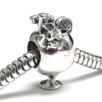 Sterling silver Cocktail Drink Bead for Pandora Troll European Charm Bracelets