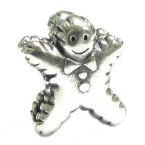 Sterling silver Ginger Cookie Bead for Pandora Troll European Charm Bracelets