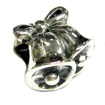 Sterling Silver JINGLE WEDDING BELL Bead for Pandora Troll European Charm Bracelets