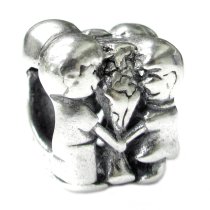 Sterling silver Sweet Dating Lover Couple Bead for Pandora Troll European Charm Bracelets