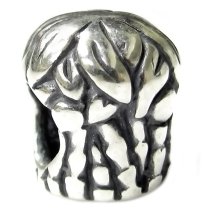 Sterling Silver Coconut Palm Tree Bead for Pandora Troll European Charm Bracelets