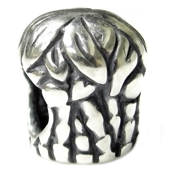 Sterling Silver Coconut Palm Tree Bead for Pandora Troll European Charm Bracelets
