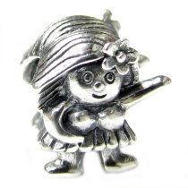 Sterling silver Hula Dancer Bead for Pandora Troll European Charm Bracelets