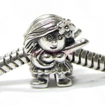 Sterling silver Hula Dancer Bead for Pandora Troll European Charm Bracelets