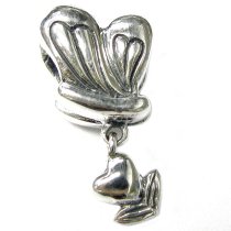 Sterling silver Heart Love for you Flower Dangle Bead for Pandora Troll European Charm Bracelets
