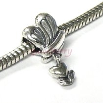 Sterling silver Heart Love for you Flower Dangle Bead for Pandora Troll European Charm Bracelets