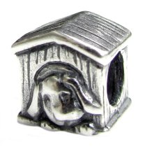 Sterling silver Dog House Bead for Pandora Troll European Charm Bracelets