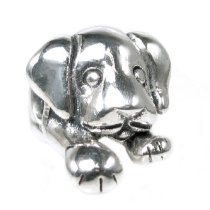 Antique 925 Sterling Silver Cute Lovely Puppy House Dog Bead for Pandora Troll Chamilia Biagi European Charm Bracelets