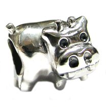 Sterling silver Cute Cow Bead for Pandora Troll European Charm Bracelets